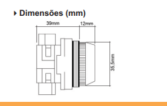 Lâmpada LED BA9S Dados Técnicos Dimensões